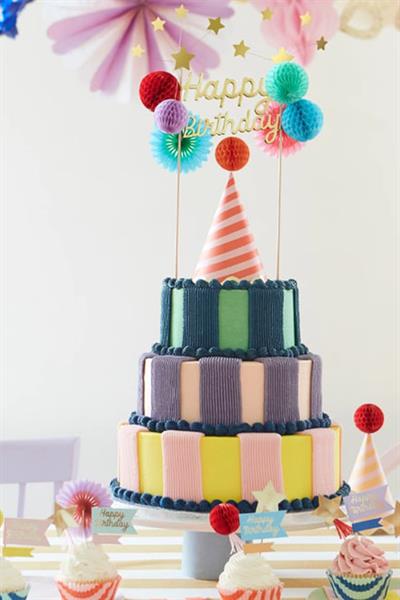 Meri Meri - Çizgili Cupcake Kiti - 24 Adet Çok Renkli