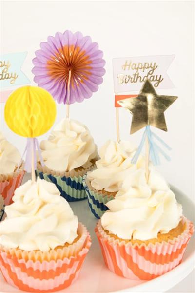 Meri Meri - Çizgili Cupcake Kiti - 24 Adet Çok Renkli