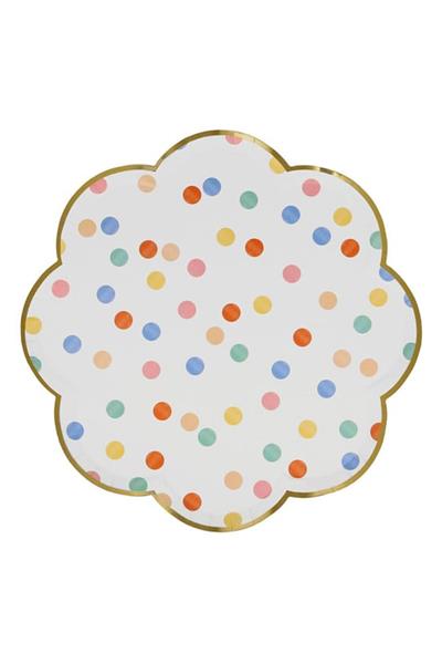 Meri Meri - Colourful Pattern Side Plates - Renkli Desenler Tabaklar - 8li Çok Renkli