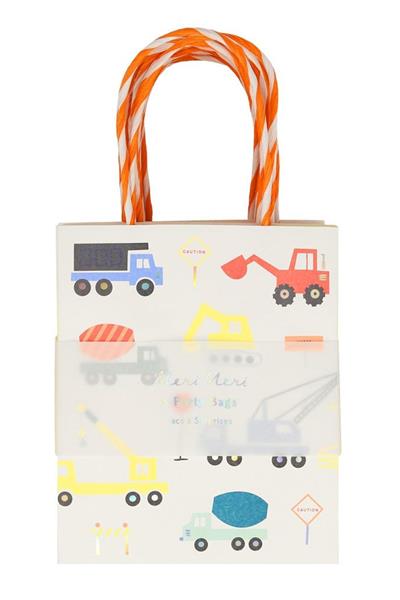 Meri Meri - Construction Party Bag - İnşaat Parti Çantaları - 8li Çok Renkli