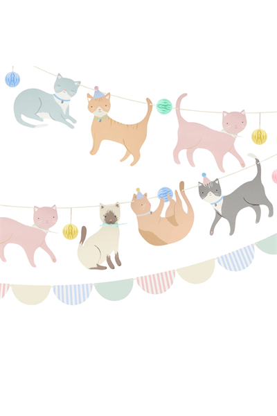 Meri Meri - Cute Kittens Garland - Yavru Kediler Asılan Süs Çok Renkli