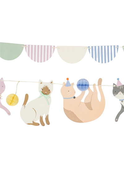 Meri Meri - Cute Kittens Garland - Yavru Kediler Asılan Süs Çok Renkli