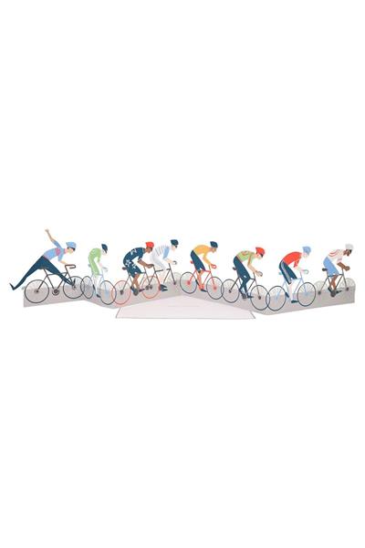 Meri Meri - Cycling Birthday Card - Bisiklet Tebrik Kartı Çok Renkli