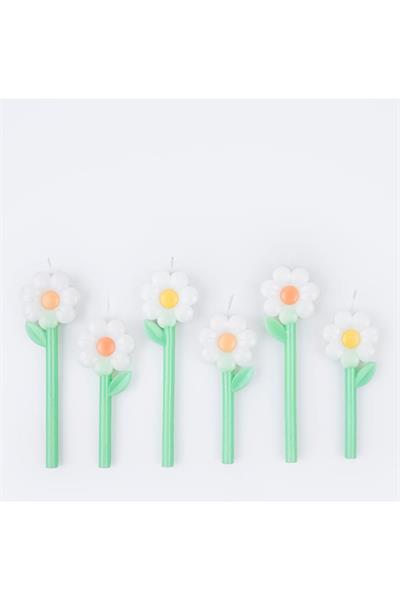 Meri Meri - Daisy Candles - Papatya Mumlar (x6) Çok Renkli