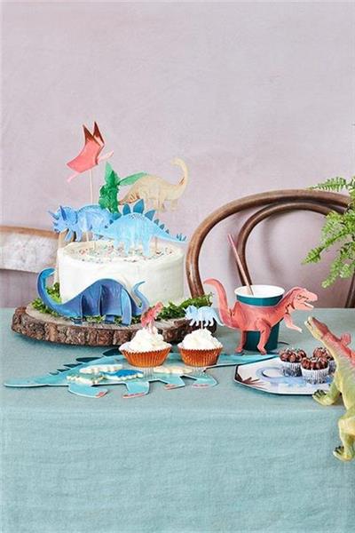 Meri Meri - Dinosaur Cake Toppers - Dinozor Pasta Süsü Çok Renkli