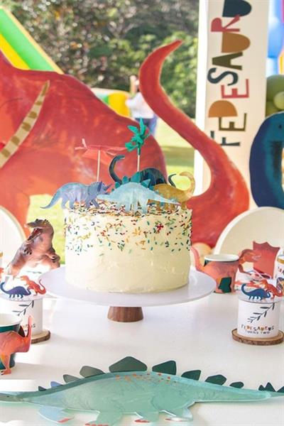 Meri Meri - Dinosaur Cake Toppers - Dinozor Pasta Süsü Çok Renkli