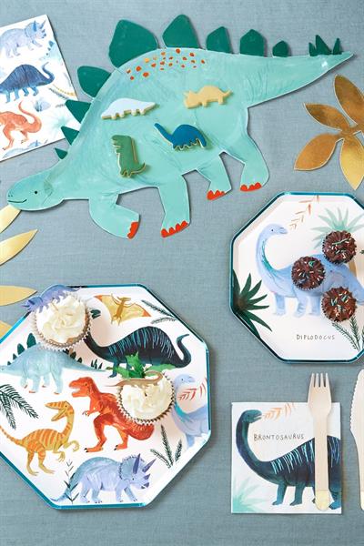 Meri Meri - Dinosaur Napkins - Dinozor Peçete - L - 16lı Çok Renkli