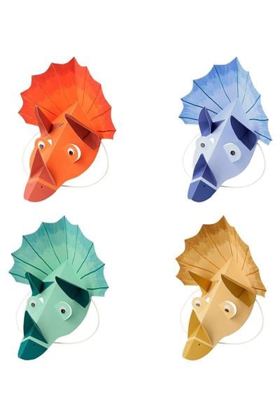 Meri Meri - Dinosaur Party Hats - Dinozor Parti Şapkaları Çok Renkli