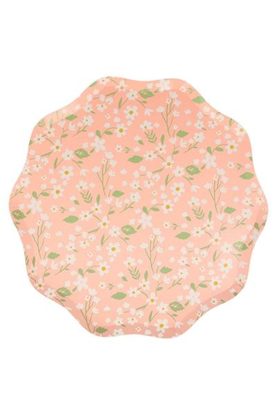 Meri Meri - Ditsy Floral Plates - Çiçekli Tabaklar - L - 12li Çok Renkli
