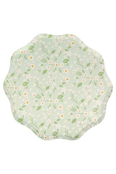 Meri Meri - Ditsy Floral Plates - Çiçekli Tabaklar - M - 12li Çok Renkli