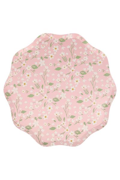 Meri Meri - Ditsy Floral Plates - Çiçekli Tabaklar - M - 12li Çok Renkli