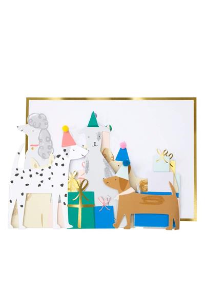 Meri Meri - Dog Concertina Card - Köpek Tebrik Kartı Çok Renkli