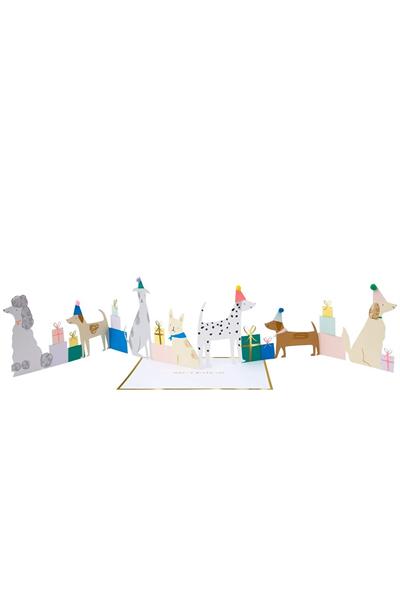 Meri Meri - Dog Concertina Card - Köpek Tebrik Kartı Çok Renkli