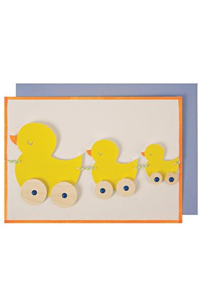 Meri Meri - Duck Train Garland Card - Ördek Tren Tebrik Kartı Çok Renkli