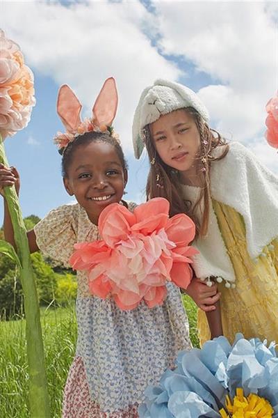 Meri Meri - Embellished Floral Bunny Headband - Çiçekli Tavşan Taç Çok Renkli