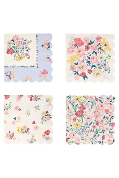 Meri Meri - English Garden Napkins - English Garden Peçete - L - 16lı Çok Renkli