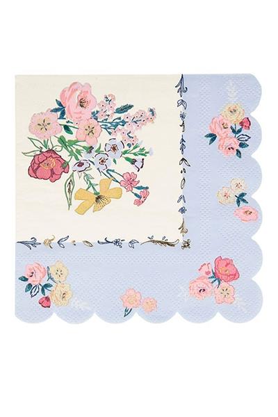 Meri Meri - English Garden Napkins - English Garden Peçete - L - 16lı Çok Renkli