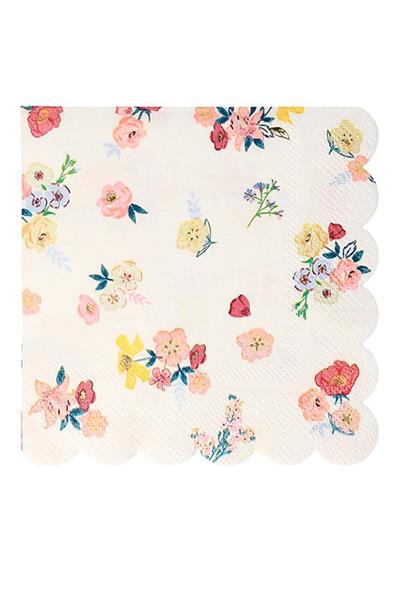 Meri Meri - English Garden Napkins - English Garden Peçete - L - 16lı Çok Renkli