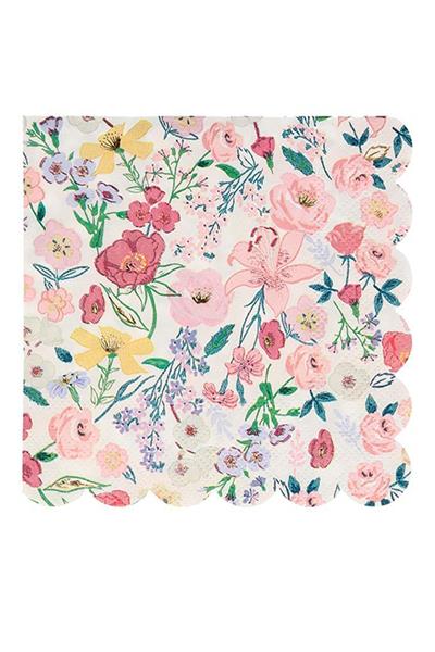 Meri Meri - English Garden Napkins - English Garden Peçete - L - 16lı Çok Renkli
