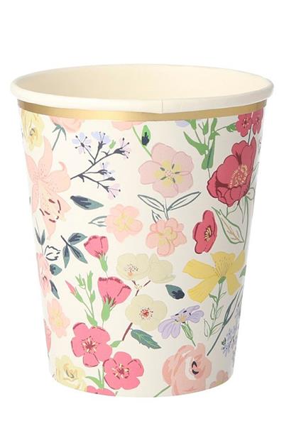 Meri Meri - English Garden Party Cups - English Garden Bardak - 8li Çok Renkli
