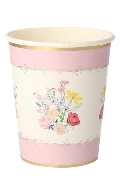 Meri Meri - English Garden Party Cups - English Garden Bardak - 8li Çok Renkli