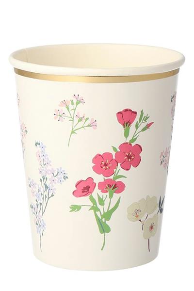 Meri Meri - English Garden Party Cups - English Garden Bardak - 8li Çok Renkli