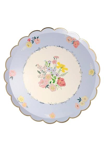 Meri Meri - English Garden Plates - English Garden Tabak - S - 8li Çok Renkli