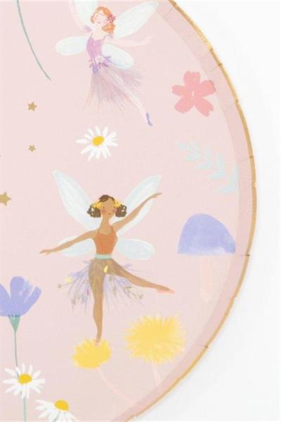Meri Meri - Fairy Plates - Peri Kızı Tabak - L - 8li Çok Renkli