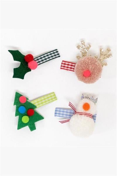 Meri Meri - Festive Icon Hair Clips - Yeni Yıl İkonlu Tokalar Çok Renkli