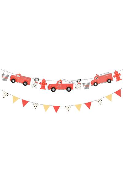 Meri Meri - Fire Truck Garland - İtfaiye Asılan Süs Çok Renkli
