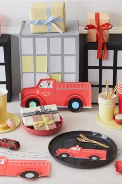 Meri Meri - Fire Truck Napkins - İtfaiye Kamyonu Peçete - 16lı Çok Renkli