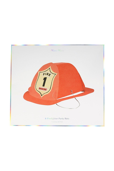 Meri Meri - Firefighter Hats - İtfaiyeci Şapkaları - 8li Çok Renkli