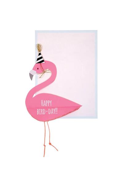Meri Meri - Flamingo Honeycomb Card - Flamingo Tebrik Kartı Çok Renkli
