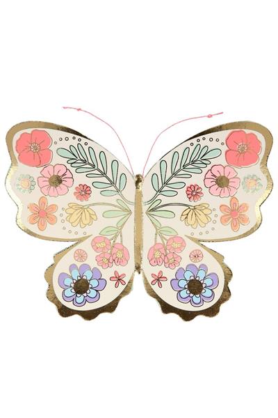 Meri Meri - Floral Butterfly Card - Çiçekli Kelebek Tebrik Kartı Çok Renkli