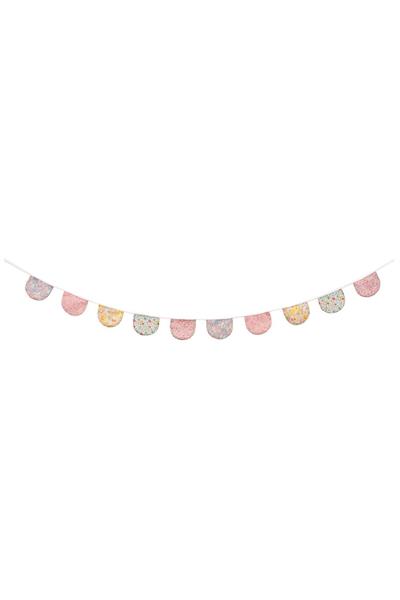 Meri Meri - Floral Scallop Fabric Garland - Çiçekli Yarım Ay Asılan Süs Çok Renkli