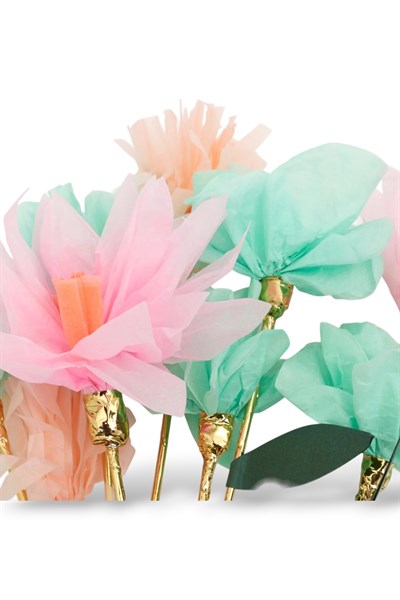 Meri Meri - Flower Garden Decorative Sticks - Çiçek Bahçesi Dekoratif Çubuklar Çok Renkli