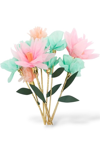 Meri Meri - Flower Garden Decorative Sticks - Çiçek Bahçesi Dekoratif Çubuklar Çok Renkli