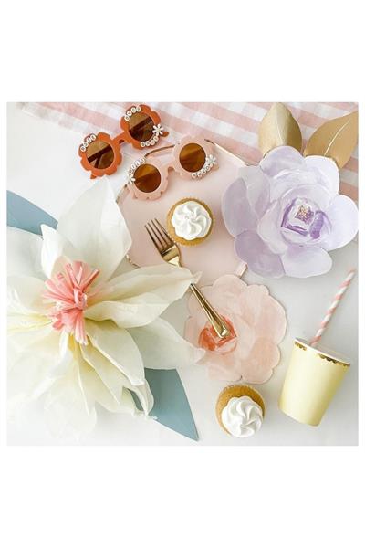 Meri Meri - Flower Garden Plates - Çiçek Bahçesi Tabaklar - L - 8li Çok Renkli