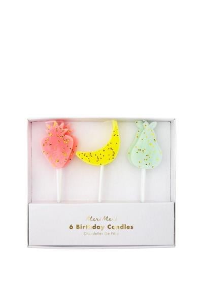 Meri Meri - Fruit Candles - Meyve Mumlar Çok Renkli