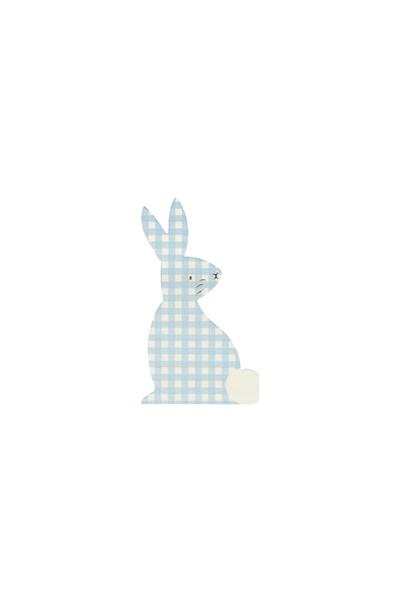 Meri Meri - Gingham Bunny Napkins - Damalı Tavşan Peçeteler - 16lı Çok Renkli