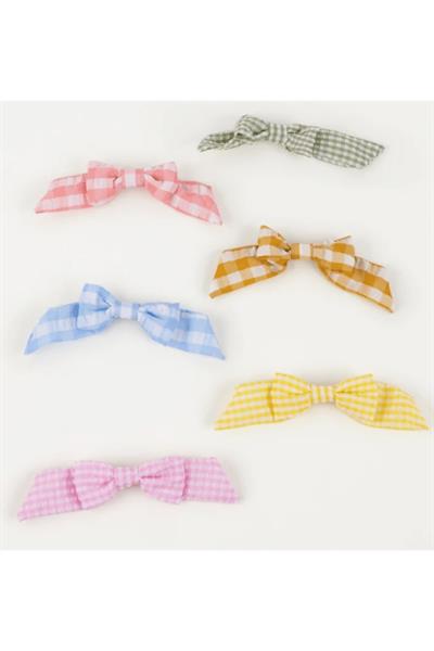Meri Meri - Gingham Hair Bows - Pötikareli Saç Aksesuarı Çok Renkli