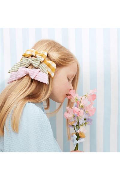 Meri Meri - Gingham Hair Bows - Pötikareli Saç Aksesuarı Çok Renkli