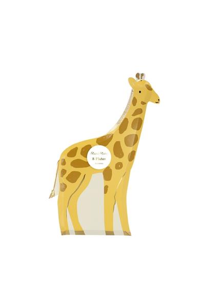 Meri Meri - Giraffe Plates - Zürafa Tabaklar - 8li Çok Renkli