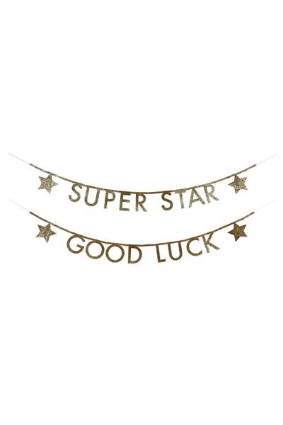Meri Meri - Gold Glitter Letter Garland Kit - Altın Simli Harf Seti Çok Renkli