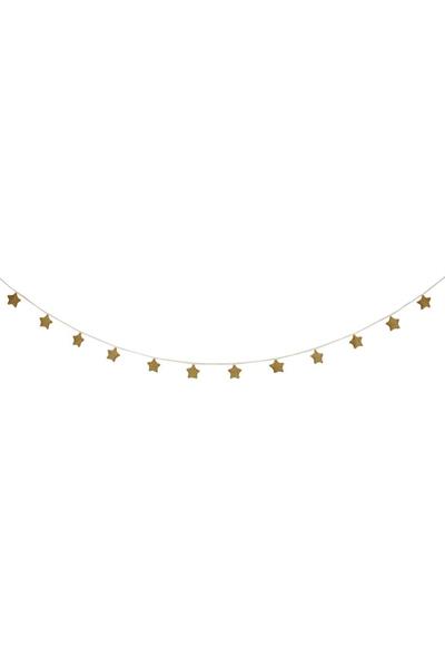 Meri Meri - Gold Knitted Star Garland - Altın Yıldızlı Asılan Süs Çok Renkli
