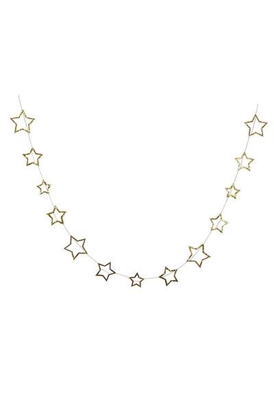 Meri Meri - Gold Star Glitter Mini Garland - Altın Yıldızlar Mini Asılan Süs Çok Renkli