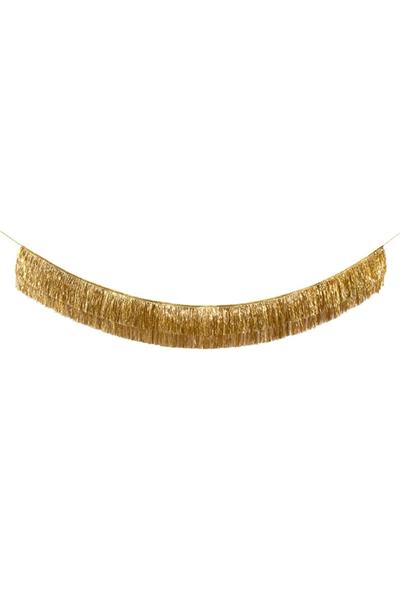 Meri Meri - Gold Tinsel Fringe Garland - Altın Püsküllü Asılan Süs Pembe