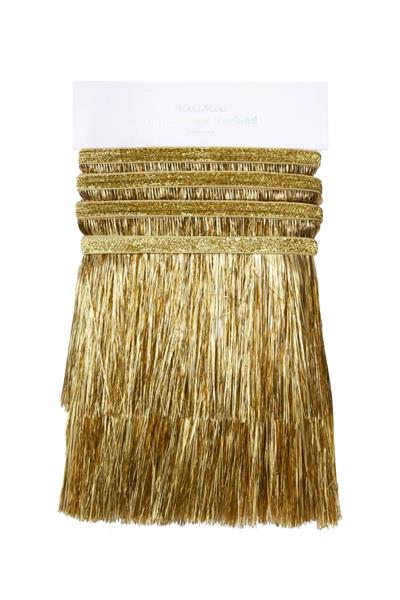 Meri Meri - Gold Tinsel Fringe Garland - Altın Püsküllü Asılan Süs Pembe