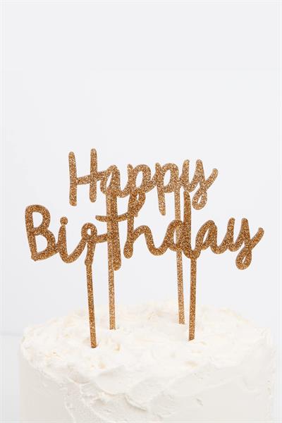 Meri Meri - Happy Birthday Acrylic Toppers - Happy Birthday Akrilik Pasta Süsü Çok Renkli