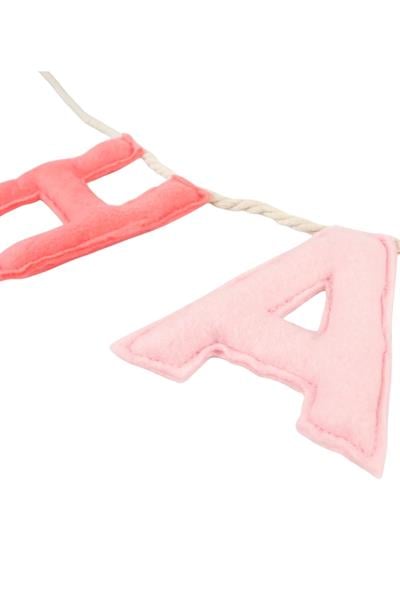 Meri Meri - Happy Birthday Keçe Asılan Süs - Pembe Çok Renkli